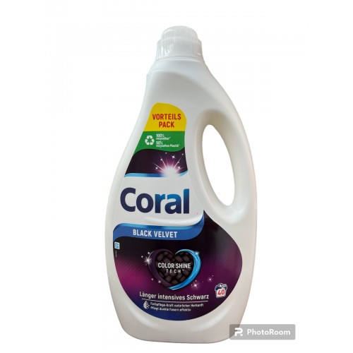 Течен перилен препарат Coral Black Velvet 1.92L l 40 пранета | Unilever Течен перилен препарат Coral Black Velvet 1.92L l 40 пранета | Unilever